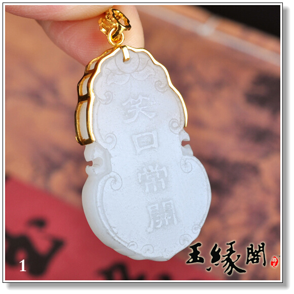 羊脂玉挂件 佛/观音镶金牌【两款】