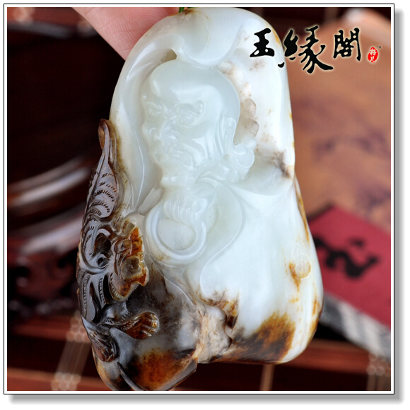 褐皮籽料 伏虎罗汉把件