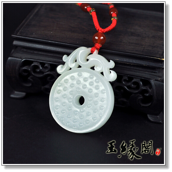 羊脂白玉挂件 仿古凤璧