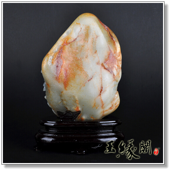 白玉籽料摆件 松下问童子
