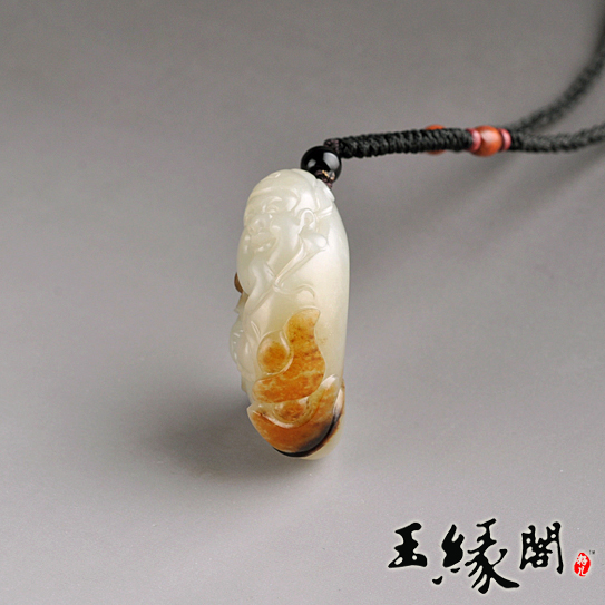 褐皮籽料挂件 财神