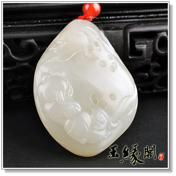 白玉籽料挂件 玉兔