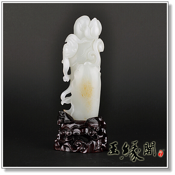 秋梨皮羊脂玉籽料摆件 观音