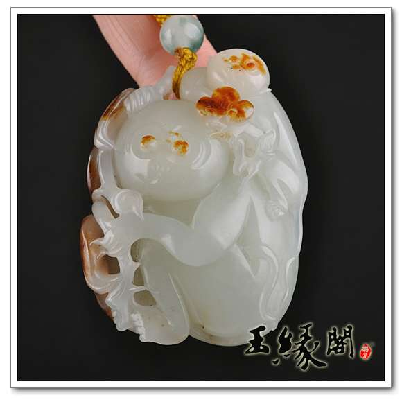 褐皮籽料把件 辈辈封侯