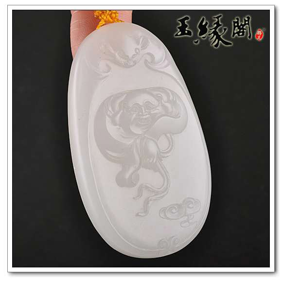 羊脂玉籽料 佛引福来挂牌