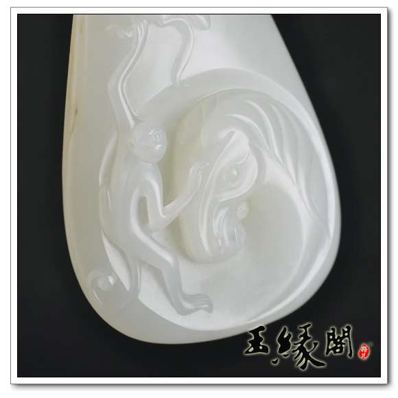 羊脂玉籽料 马上封侯把件