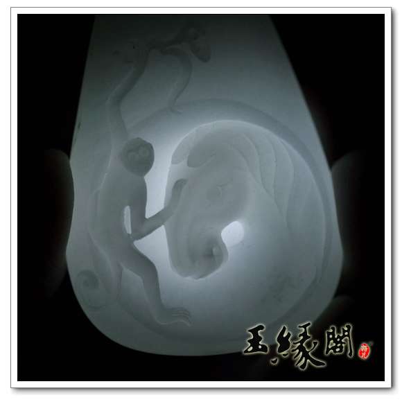 羊脂玉籽料 马上封侯把件