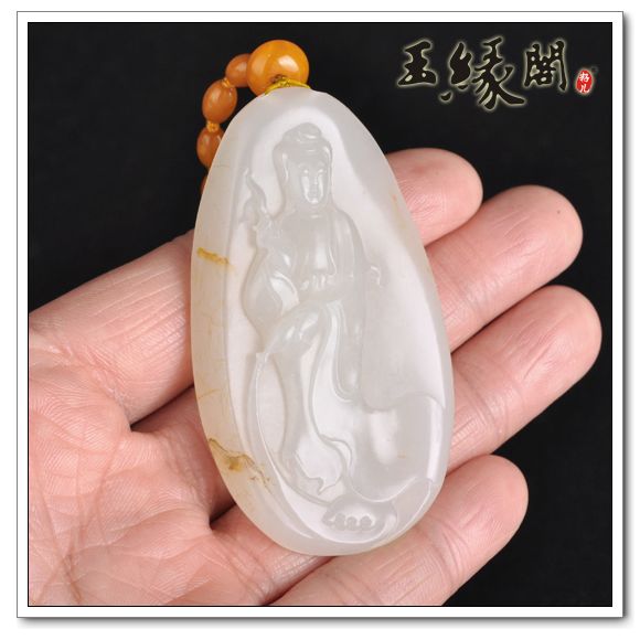 羊脂玉籽料 观音牌