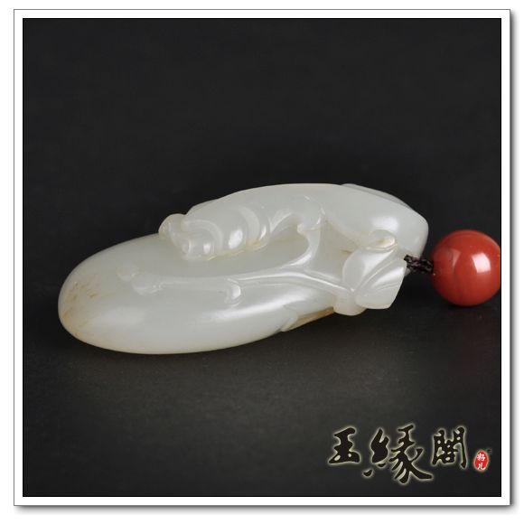 白玉籽料挂件 连年有余
