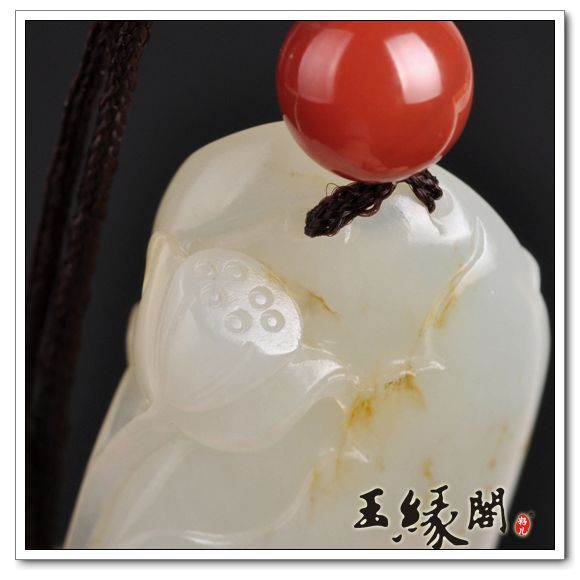 白玉籽料挂件 连年有余