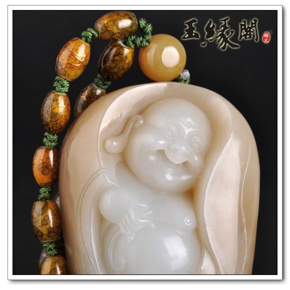 糖白玉 佛把件
