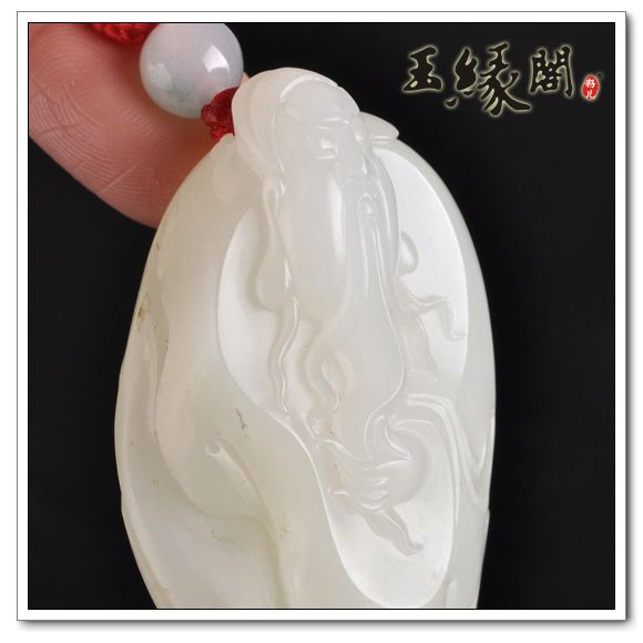 羊脂玉籽料 关公把件