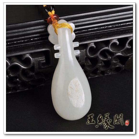 白玉籽料挂件 琵琶