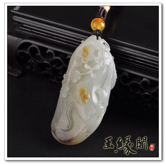 白玉籽料把件 喜上眉梢