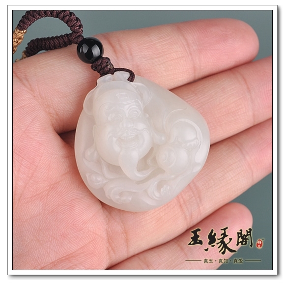 羊脂玉籽料挂件 财神