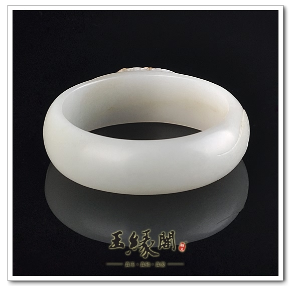 白玉籽料富贵牡丹手镯59mm