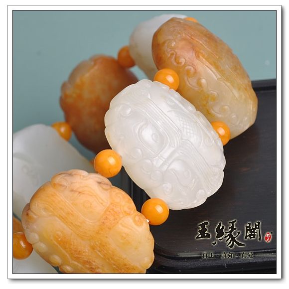 黄皮籽料 兽面手链