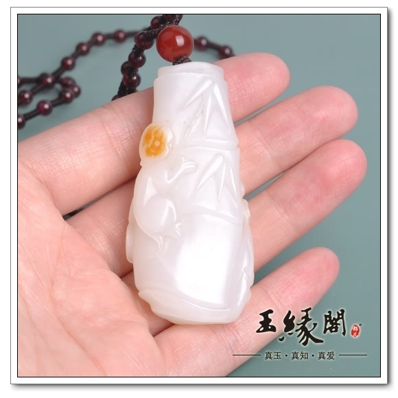 秋梨皮籽料挂件 节节高