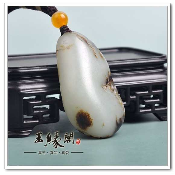 褐皮籽料把件 松鹤延年