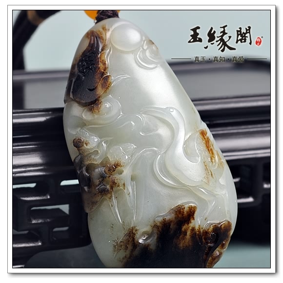 褐皮籽料把件 松鹤延年