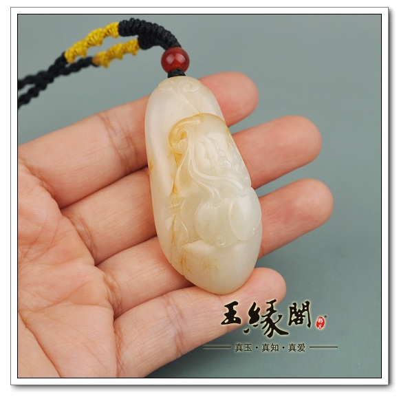 白玉籽料挂件 福寿如意
