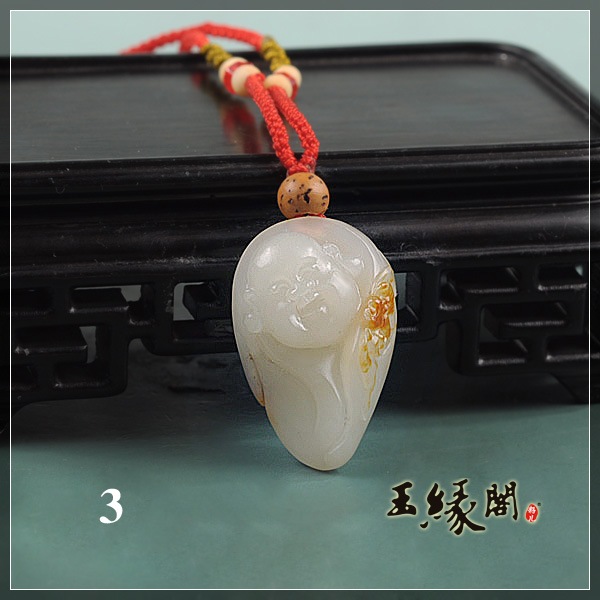 白玉籽料挂件 聚福纳财【3款】