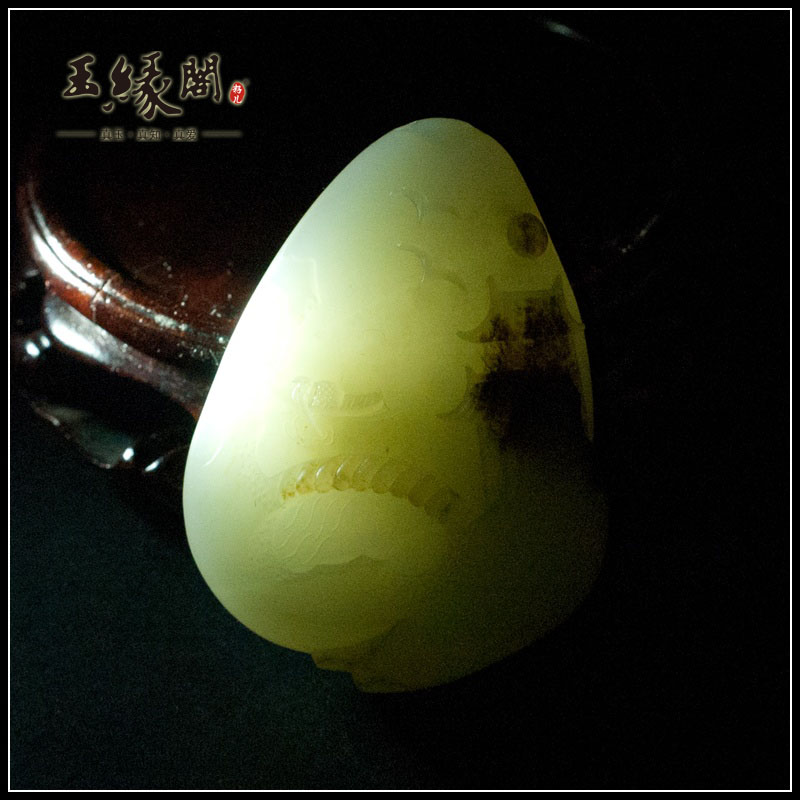和田玉籽料挂件 江南水乡
