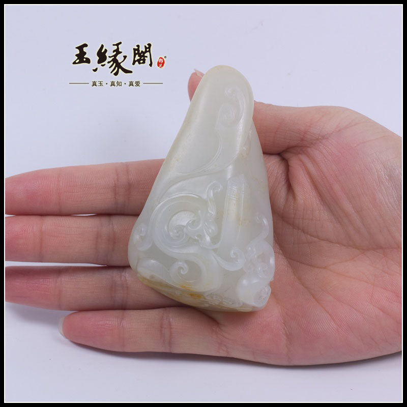 白玉籽料把件 龙凤呈祥