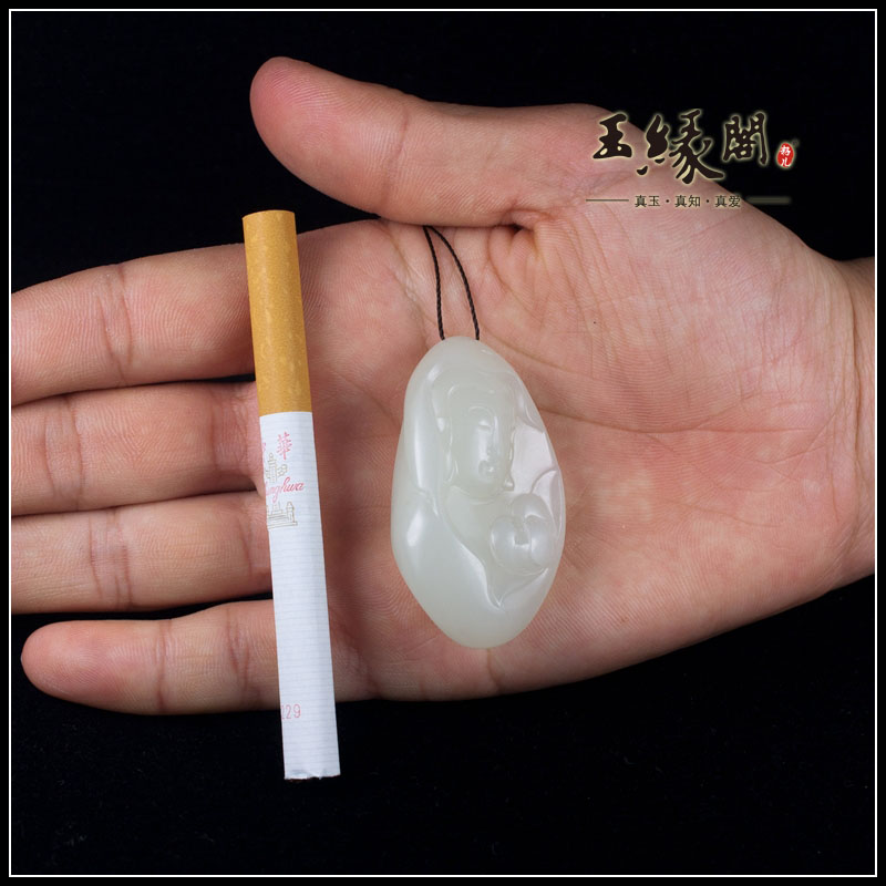 白玉籽料花开见佛挂件