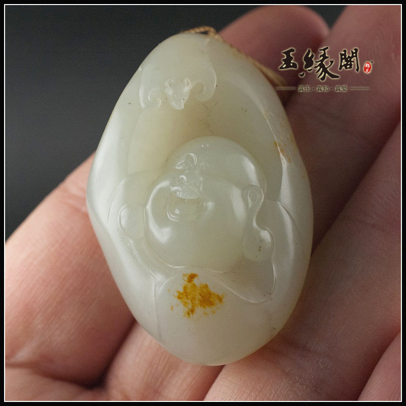 白玉籽料挂件 佛引福来