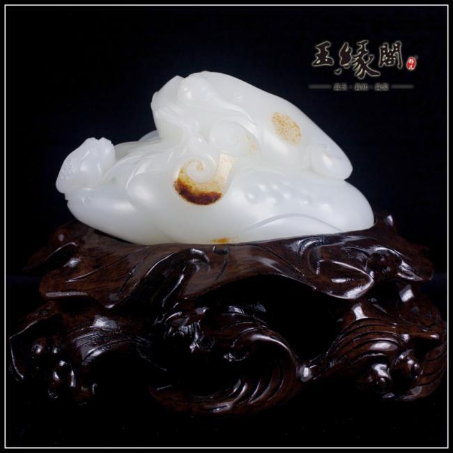 羊脂玉籽料摆件 富贵如意