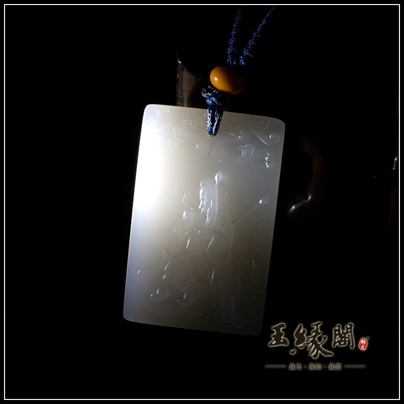 羊脂玉牌 关公