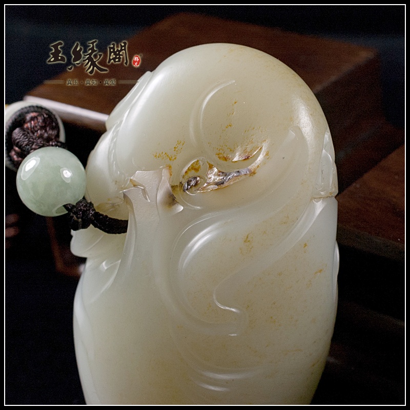 白玉籽料把件 祝寿