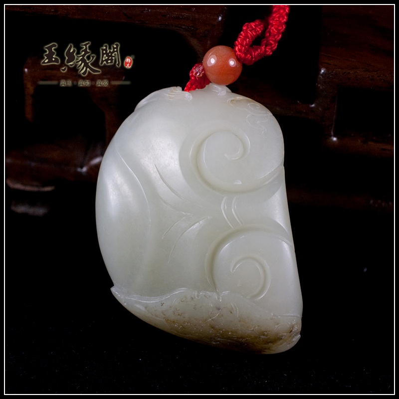 白玉籽料挂件 喜登连科