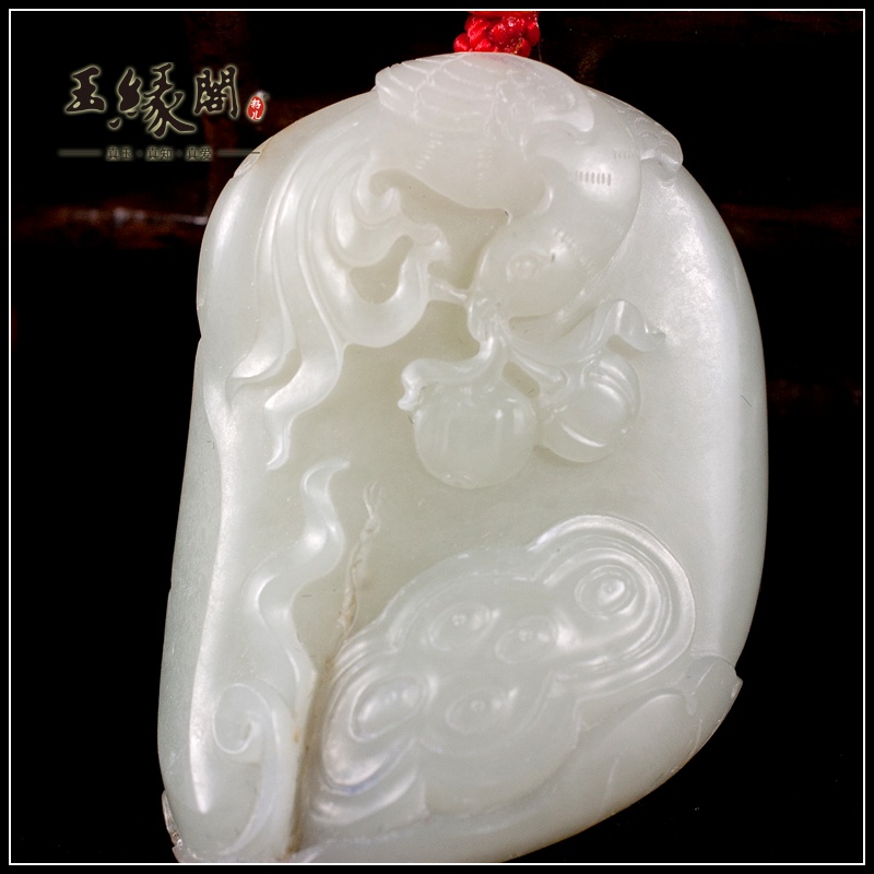 白玉籽料挂件 喜登连科