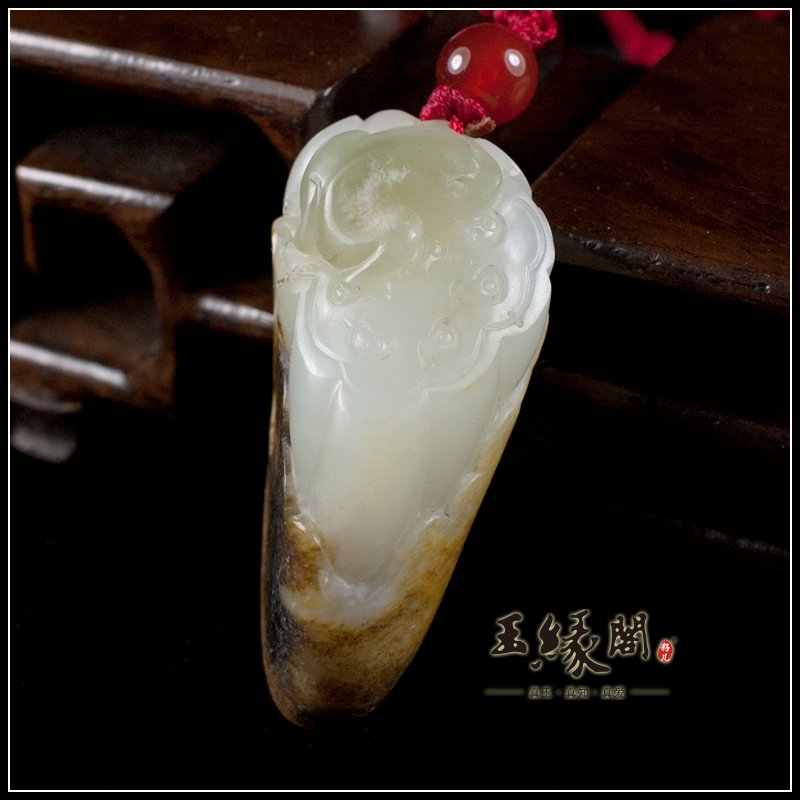 褐皮籽料挂件 财运连连