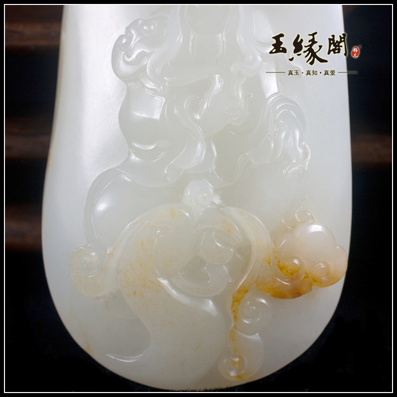 白玉籽料骑凤牌 观音