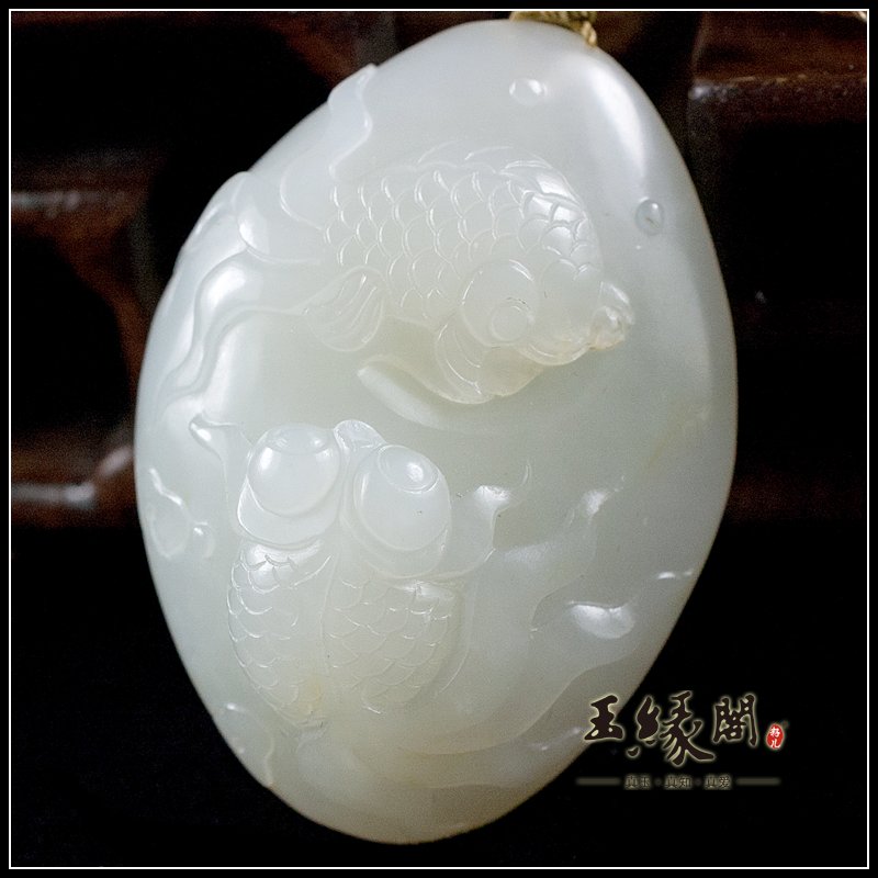 羊脂玉籽料挂件 金玉满堂