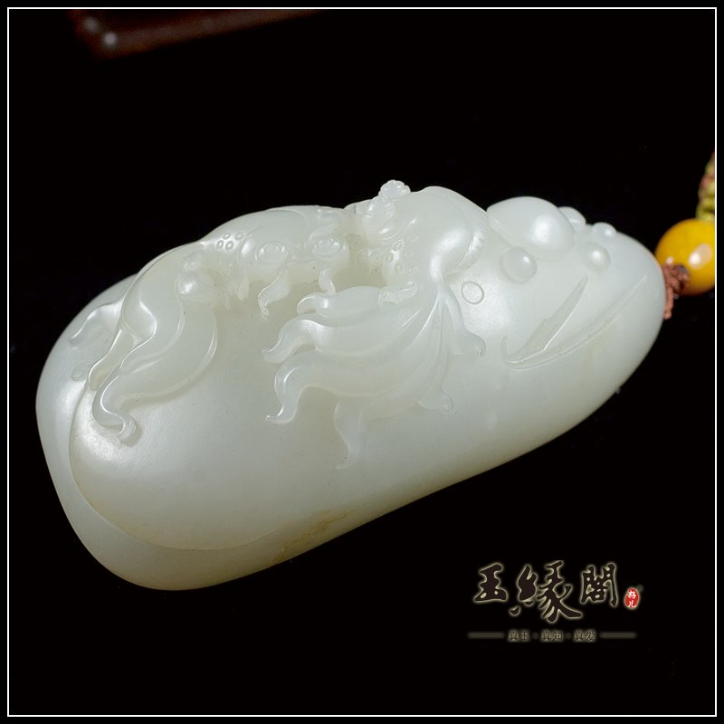 白玉籽料把件 金玉满堂