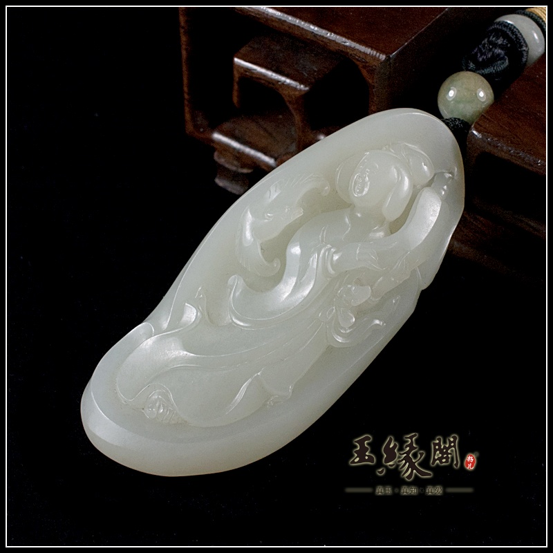 白玉籽料把件 小婉戏鹦