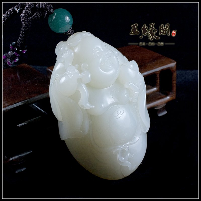 白玉籽料把件 如意佛