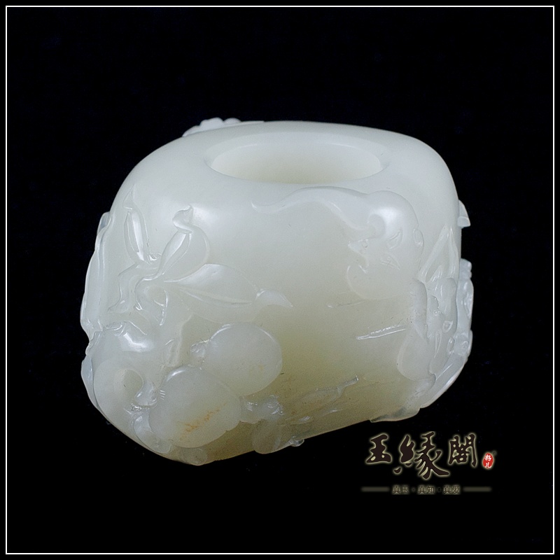 白玉籽料扳指 多子多福