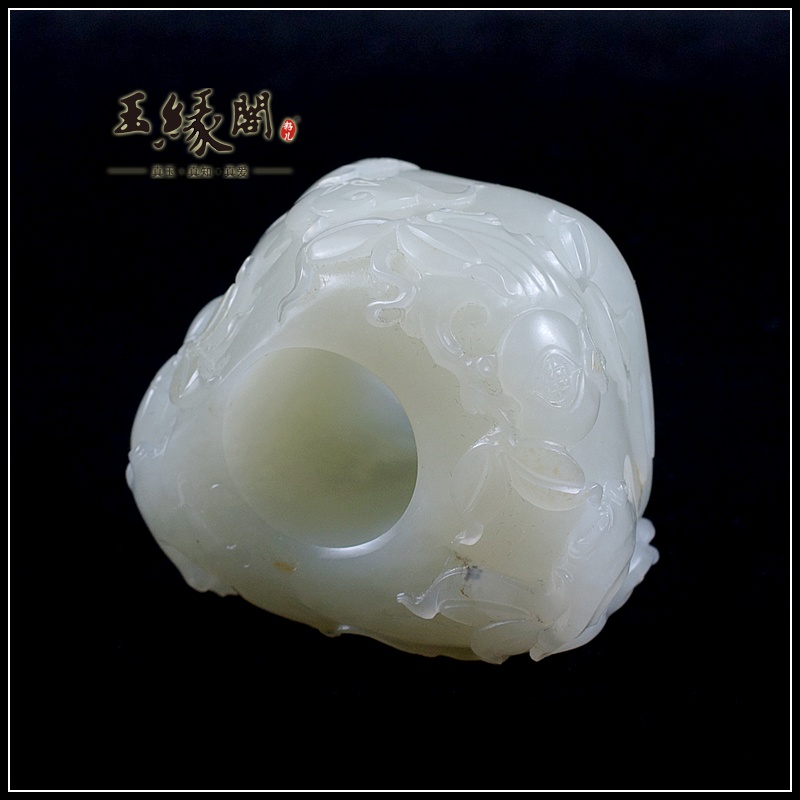 白玉籽料扳指 多子多福