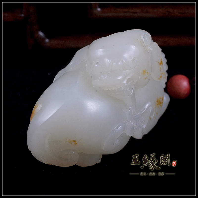和田玉籽料把件 貔貅