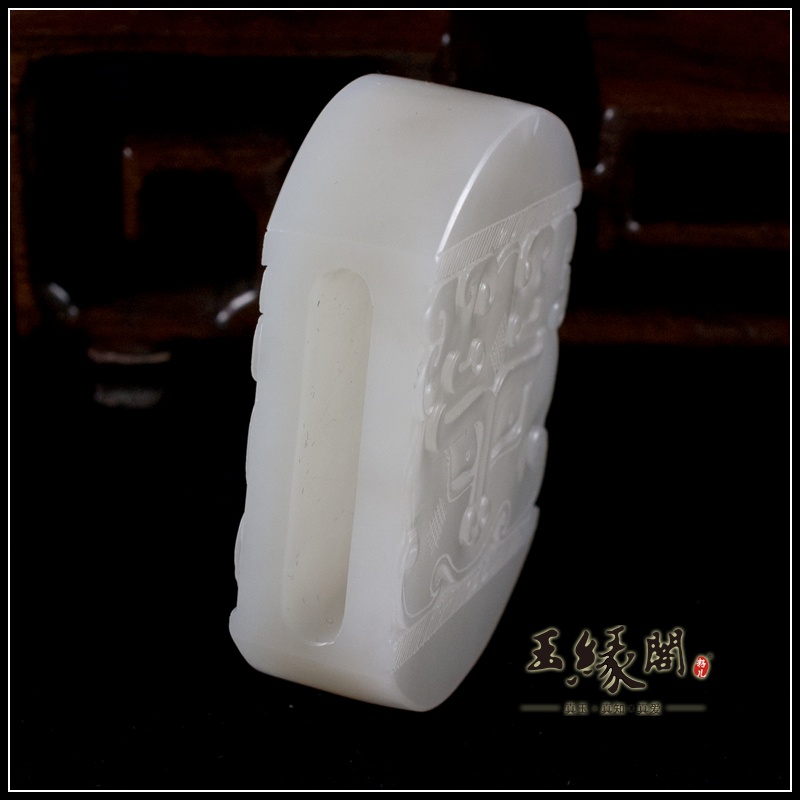 白玉籽料腰扣 兽面