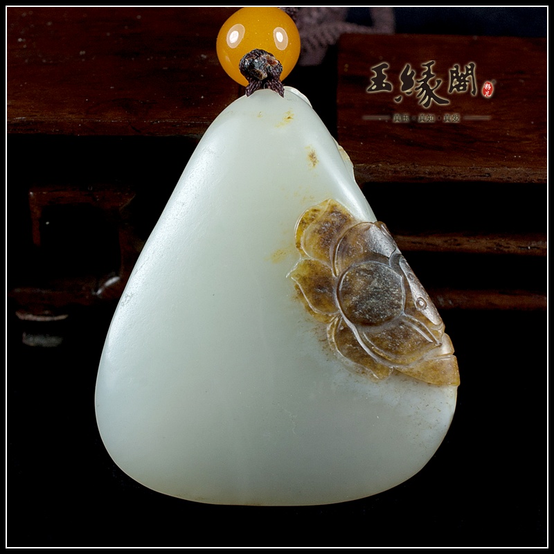 褐皮籽料把件 喜登连科