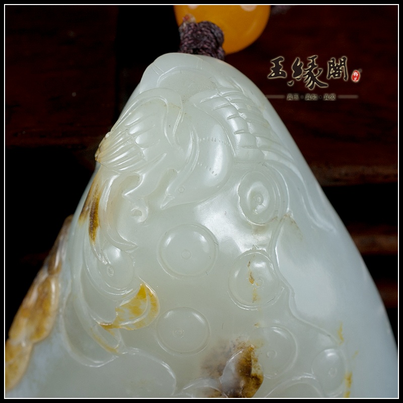 褐皮籽料把件 喜登连科