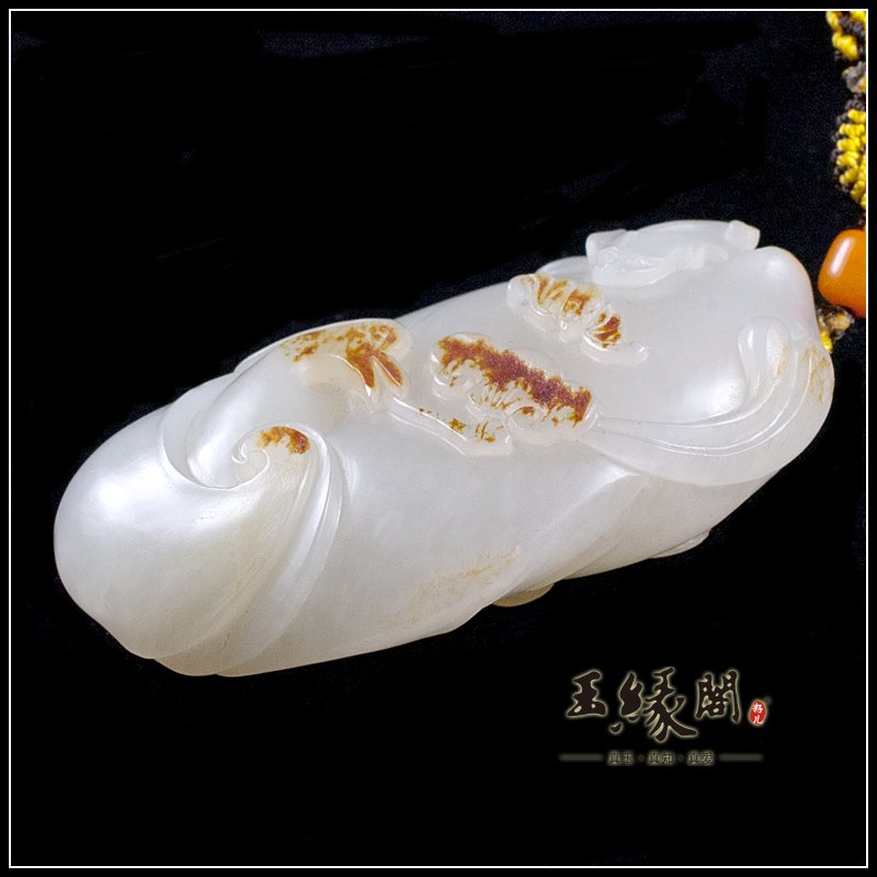 黄皮籽料把件 龙凤呈祥
