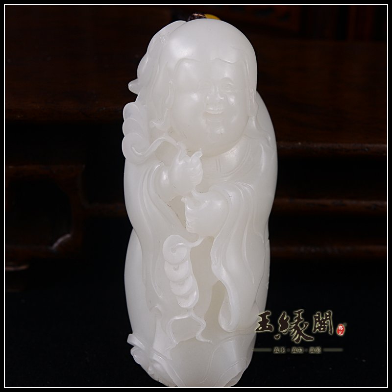 羊脂玉籽料把件 刘海戏金蟾