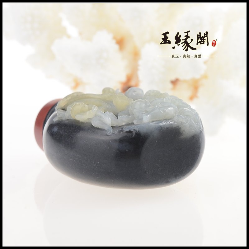 墨玉籽料摆件 鼻烟壶